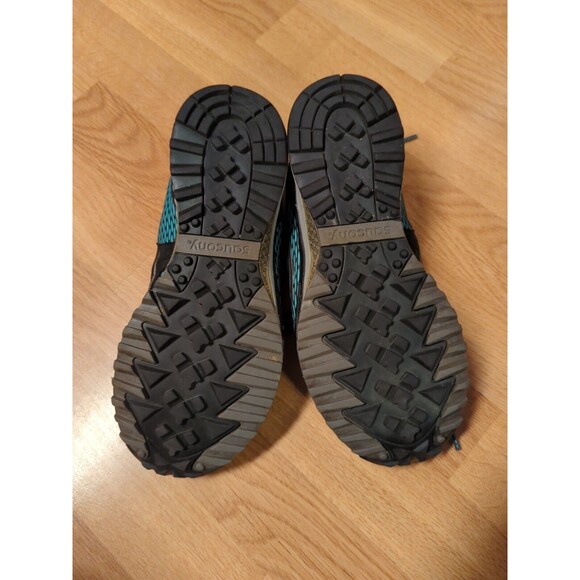 Saucony Peregrine ProGrid Womens 10 Teal Trail Running Black Lace Tie 10098-1 - Picture 6 of 7